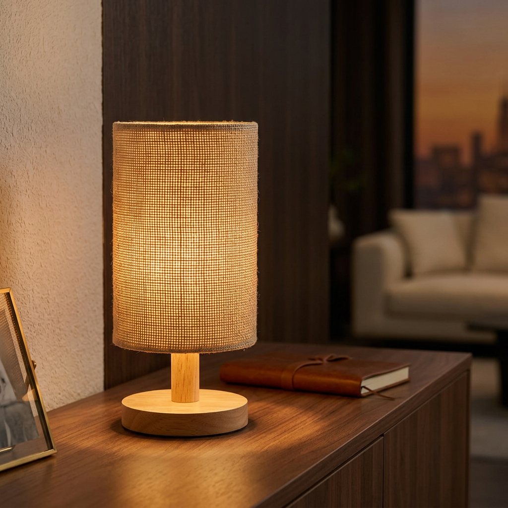 Tela — Linen & Oak Table Lamp