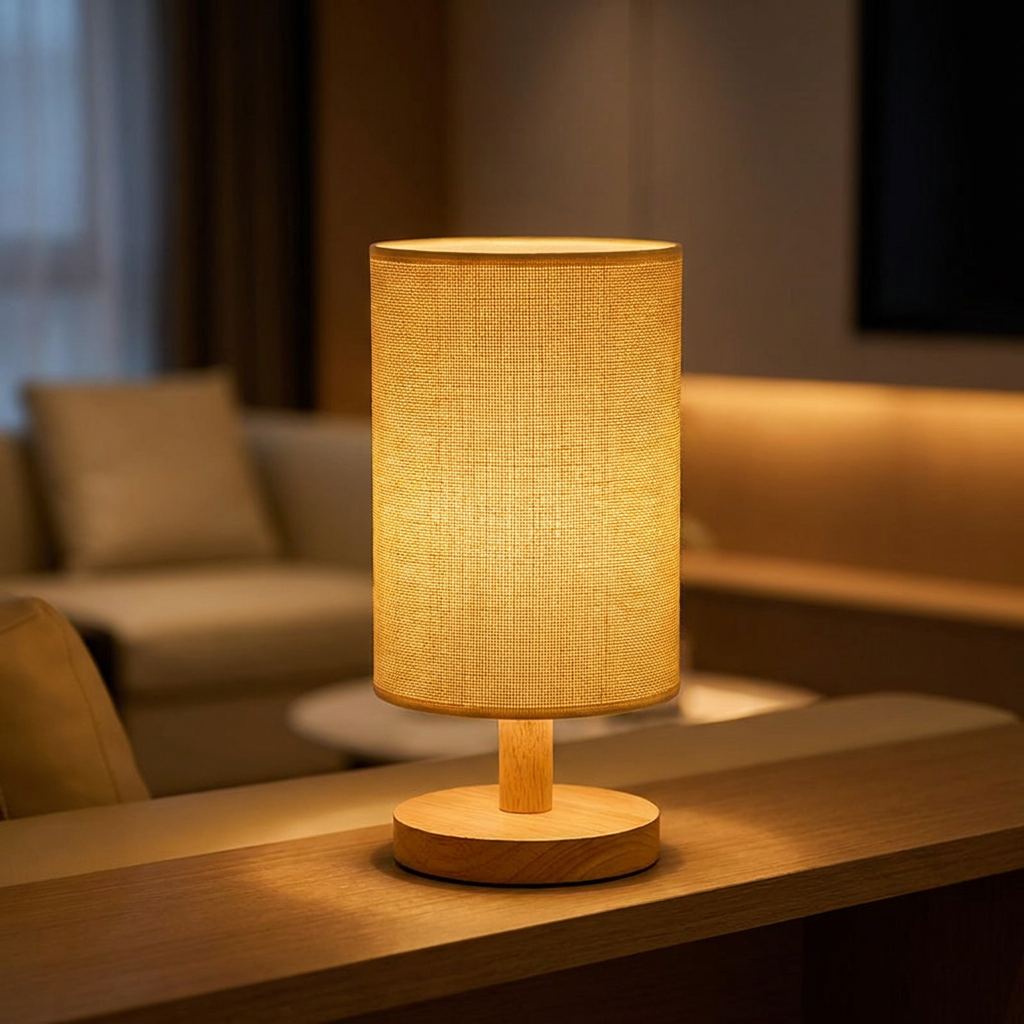 Tela — Linen & Oak Table Lamp